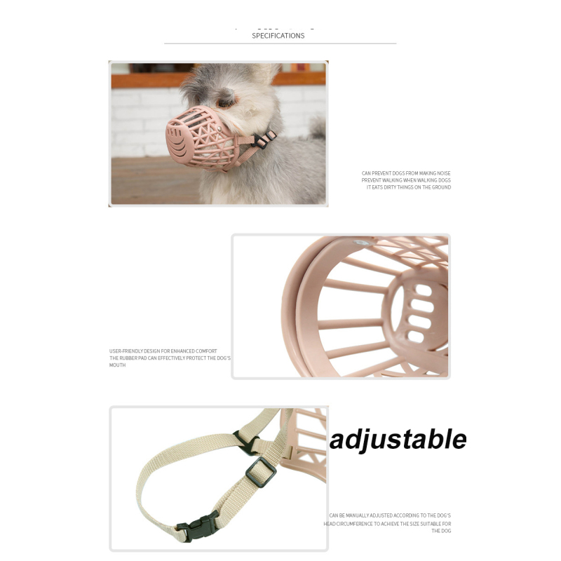 Wholesale Multi-size Black Beige Adjustable Dog Muzzle