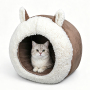 Manufacturer Wholesale Custom Logo Brown Warm Cat Bed Cave