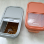 Manufacturer wholesale foldable orange yellow grey dog pet food storage container