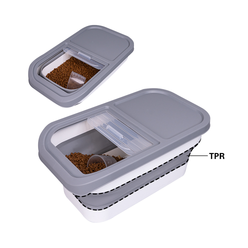 Manufacturer wholesale foldable orange yellow grey dog pet food storage container
