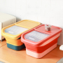 Manufacturer wholesale foldable orange yellow grey dog pet food storage container