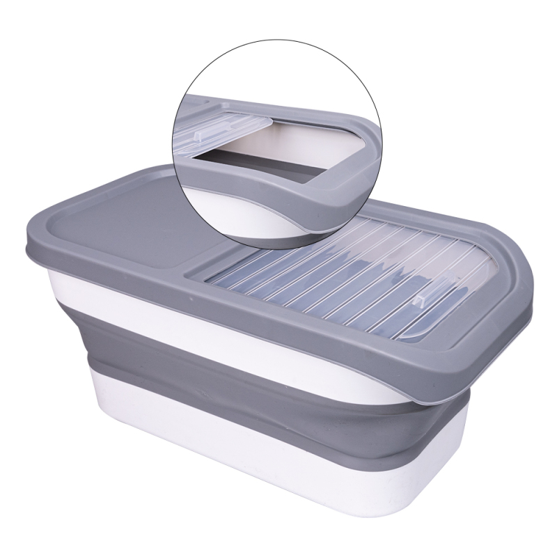 Manufacturer wholesale foldable orange yellow grey dog pet food storage container
