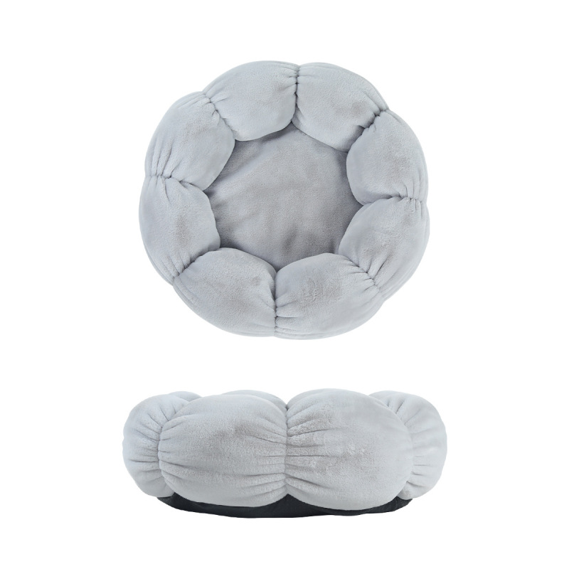 Wholesale Custom Logo Flower Design Soft Warm Plush Pet Product Supplier Dog Cat Bed