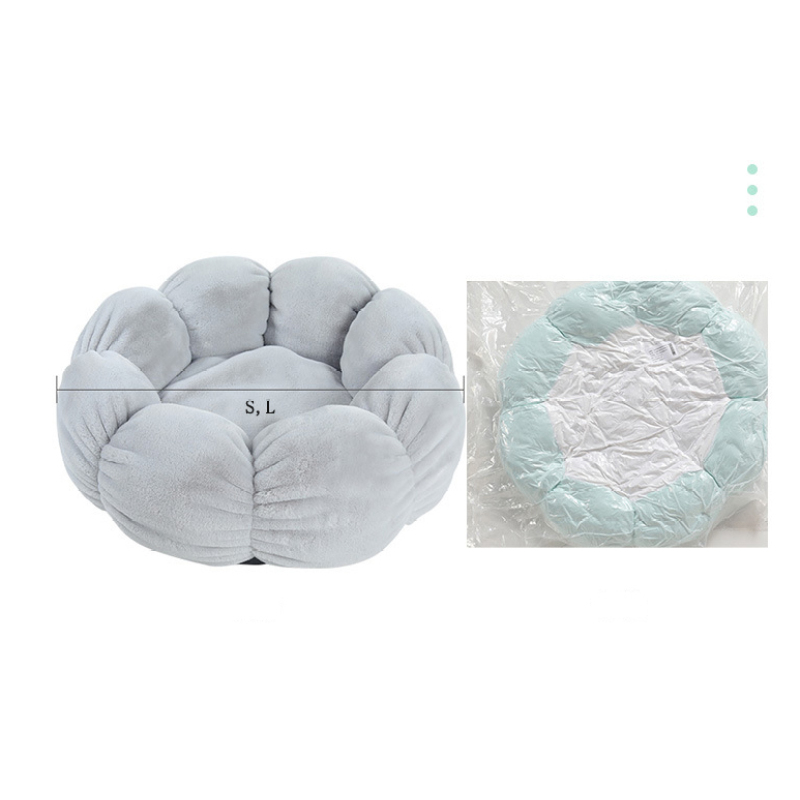Wholesale Custom Logo Flower Design Soft Warm Plush Pet Product Supplier Dog Cat Bed