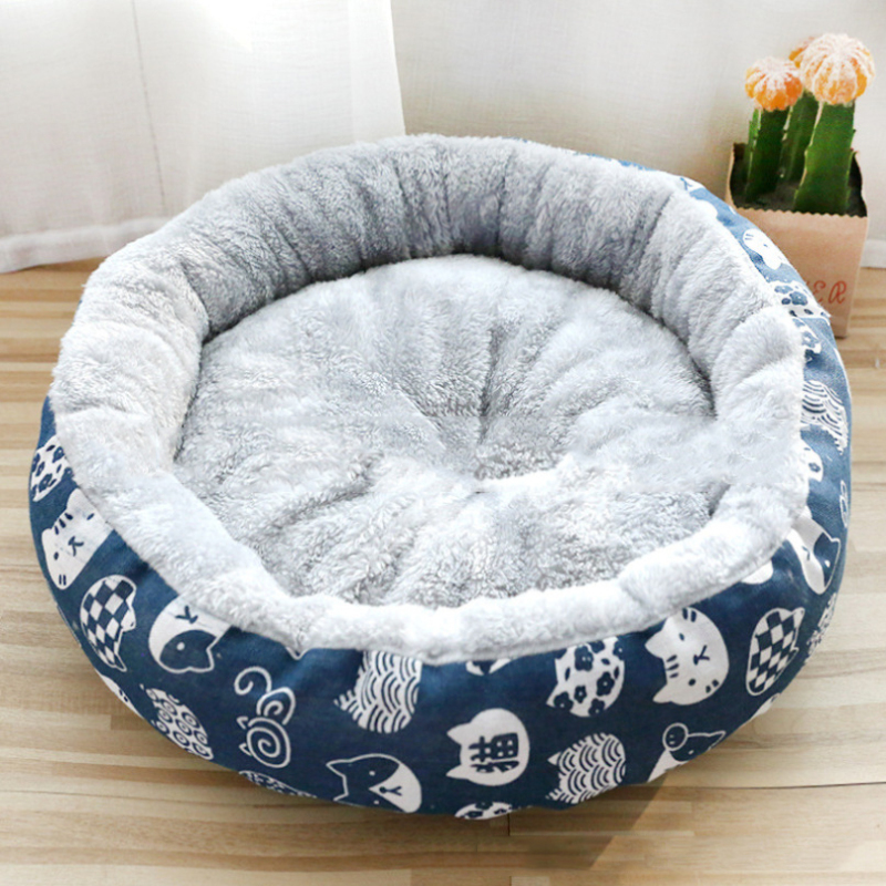Wholesale Short Plush Warm Round Dog Cat Donut Bed