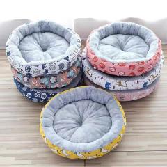Wholesale Short Plush Warm Round Dog Cat Donut Bed