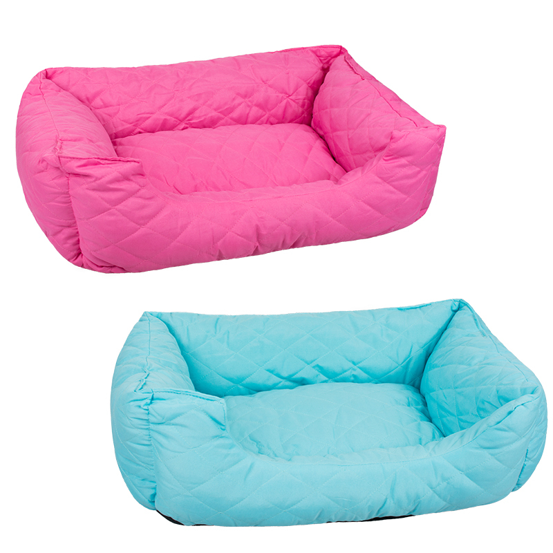 Manufacturer wholesale plain cotton stuffed pink blue dog warm soft bed