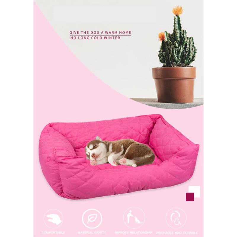 Manufacturer wholesale plain cotton stuffed pink blue dog warm soft bed