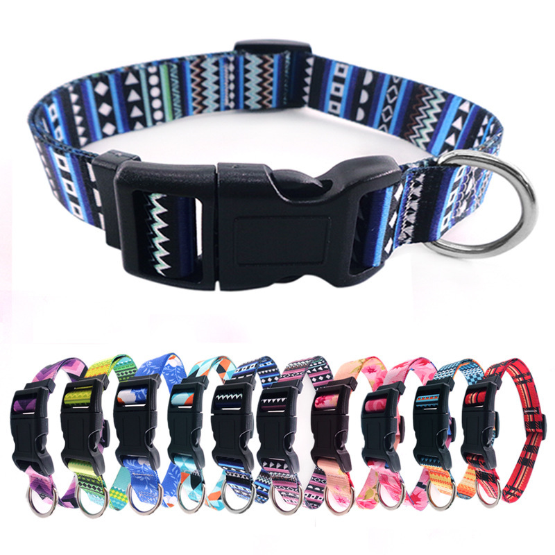 Manufacturer wholesale bohemian folk style adjustable dog collar multi-pattern