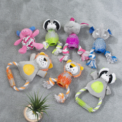 wholesale manufacturer chew indestructible plush rope tpr set pet dog toys