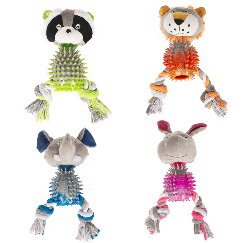 wholesale manufacturer chew indestructible plush rope tpr set pet dog toys