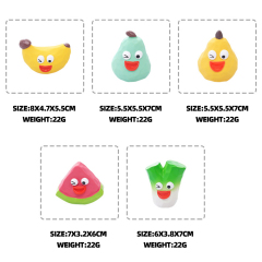 Manufacturer Wholesale Cute Fruit Design Squeaky Chew Dog Latex Toy