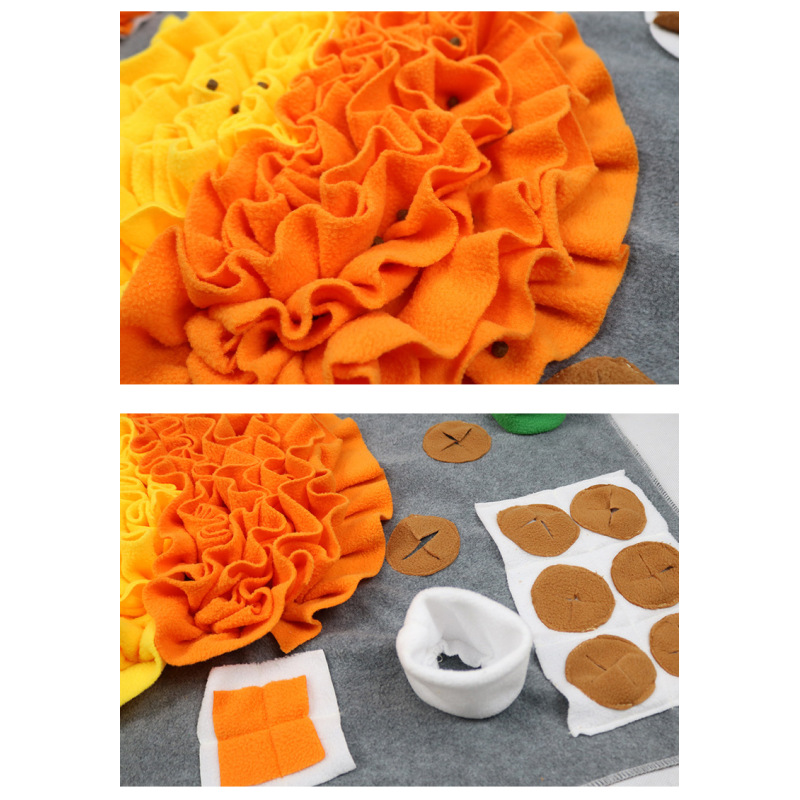 Manufacturer wholesale feeding washable portable orange pet dog snuffle mat non slip