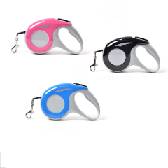 Manufacturer wholesale small large plastic nylon automatic retractable dog leash pink grey blue