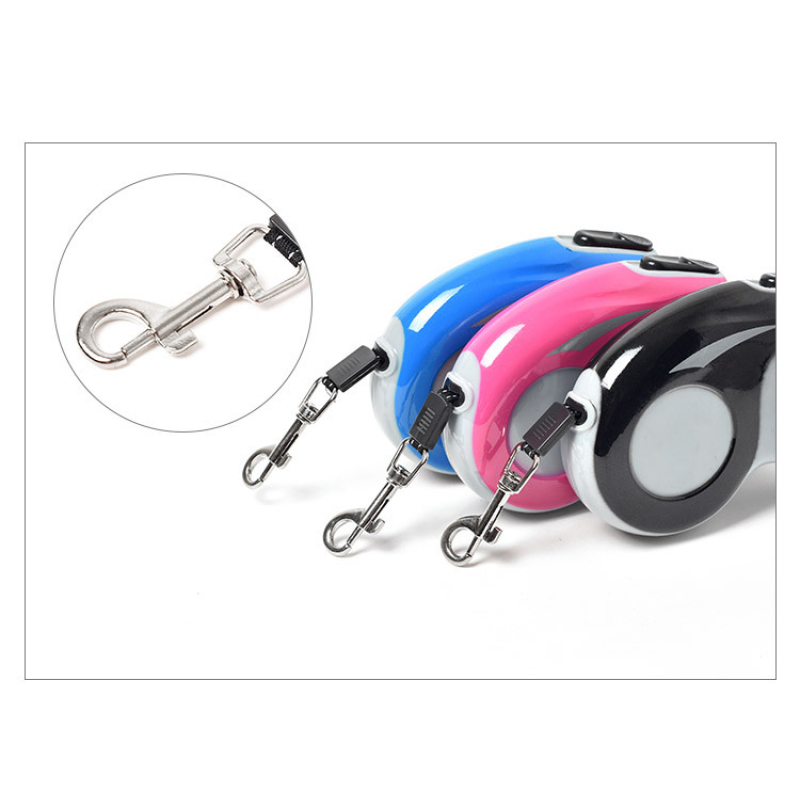 Manufacturer wholesale small large plastic nylon automatic retractable dog leash pink grey blue