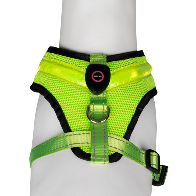 Manufacturer wholesale S M L blue green red led dog harness breathable