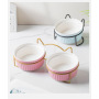 Wholesale Pink Blue White Ceramic Dog Cat Bowls