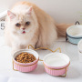 Wholesale Pink Blue White Ceramic Dog Cat Bowls