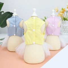 Manufacturer wholesale summer blue yellow pink dog dress