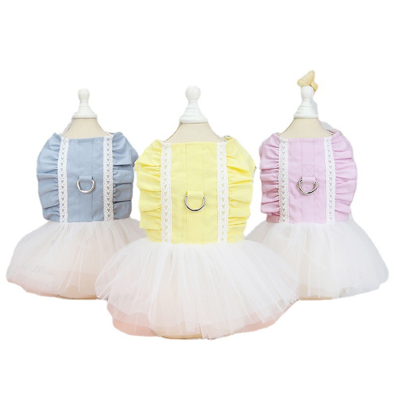 Manufacturer wholesale summer blue yellow pink dog dress