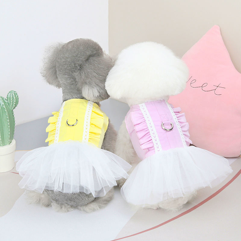 Manufacturer wholesale summer blue yellow pink dog dress