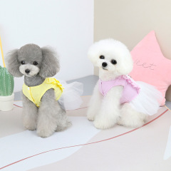 Manufacturer wholesale summer blue yellow pink dog dress