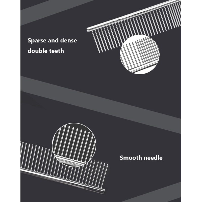 Manufacturer wholesale smooth needle sparse and dense double teeth dog comb stainless steel