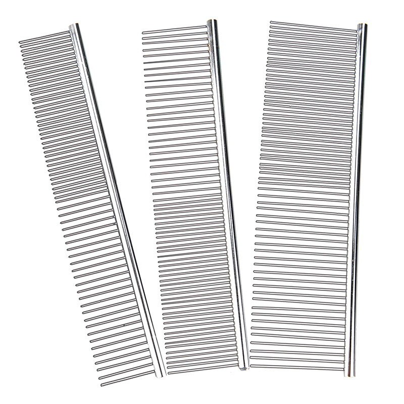 Manufacturer wholesale smooth needle sparse and dense double teeth dog comb stainless steel