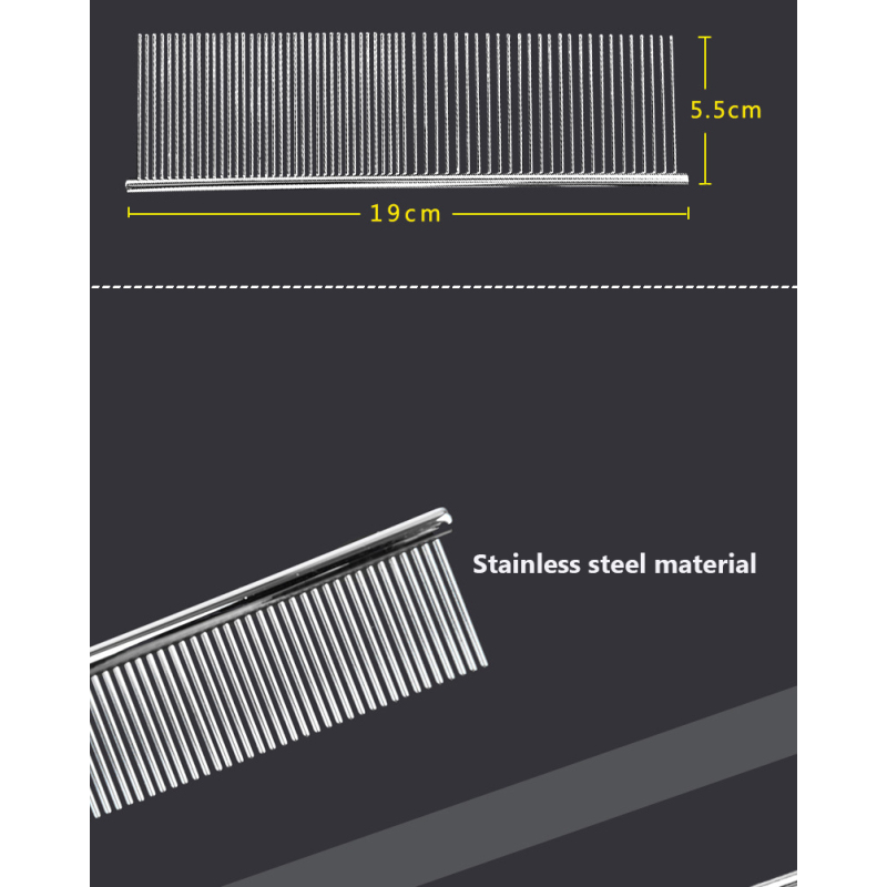 Manufacturer wholesale smooth needle sparse and dense double teeth dog comb stainless steel