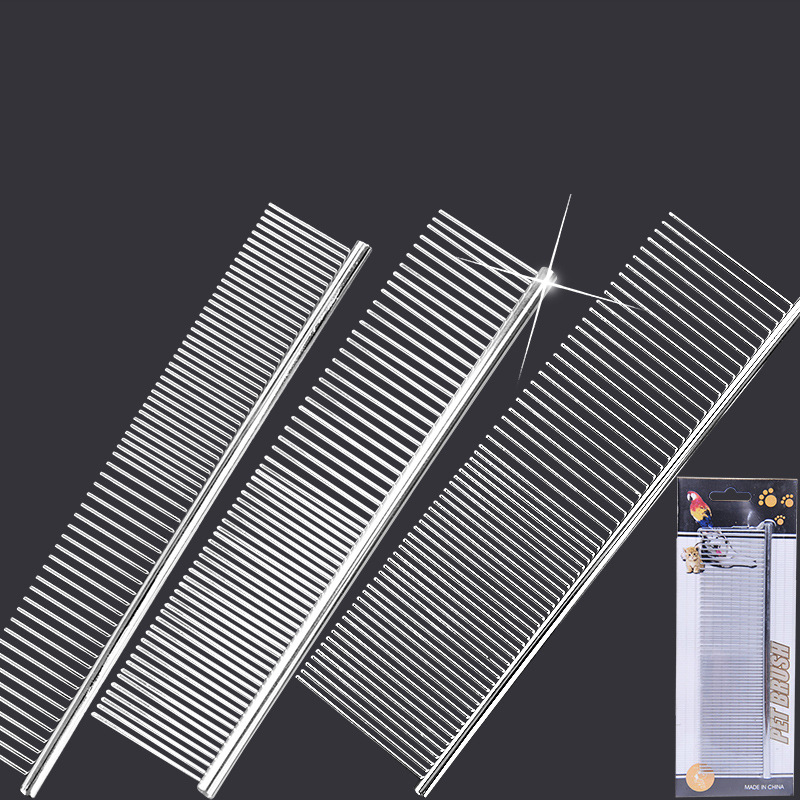 Manufacturer wholesale smooth needle sparse and dense double teeth dog comb stainless steel