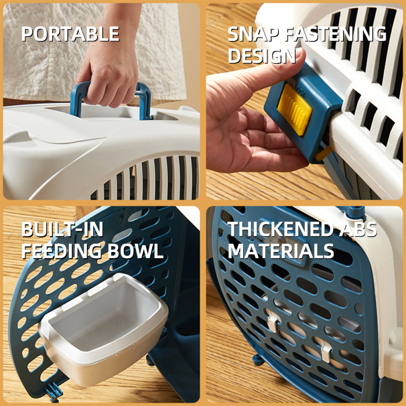 Wholesale Portable Breathable Plastic Cage Pet Dog Cat Travel Carrier