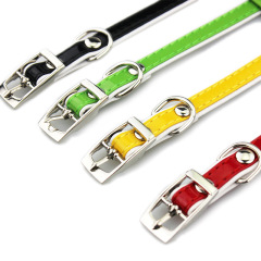 Manufacturer wholesale PU leather cat collar with bell bowknot