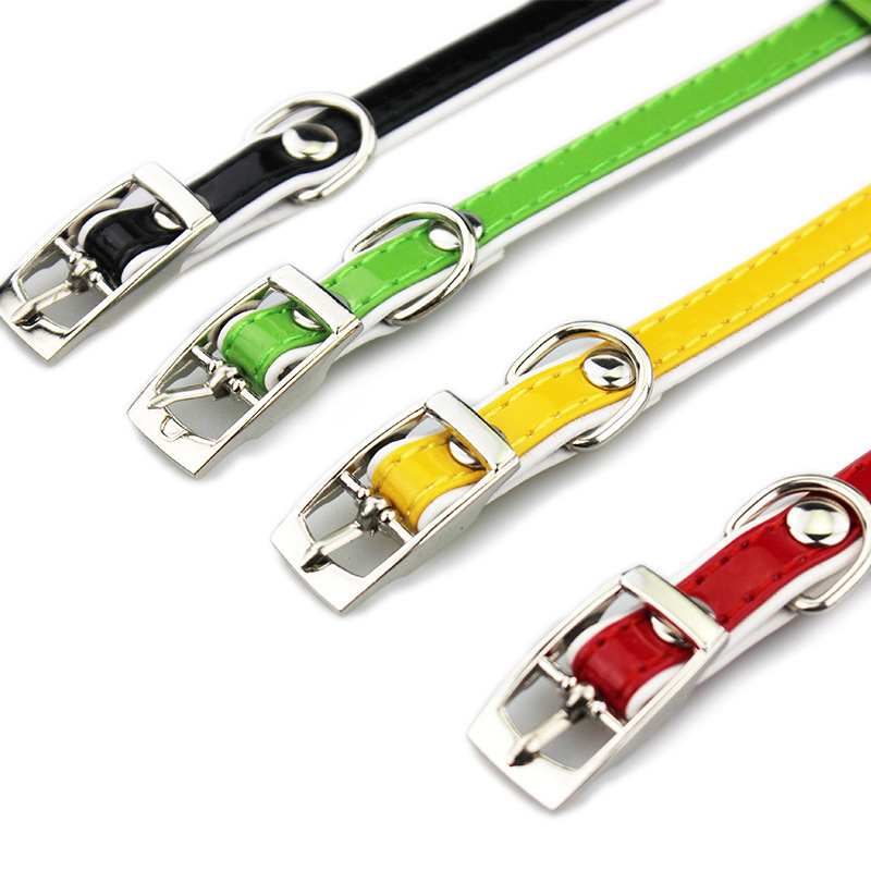 Manufacturer wholesale PU leather cat collar with bell bowknot