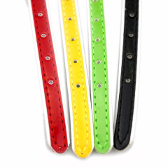 Manufacturer wholesale PU leather cat collar with bell bowknot