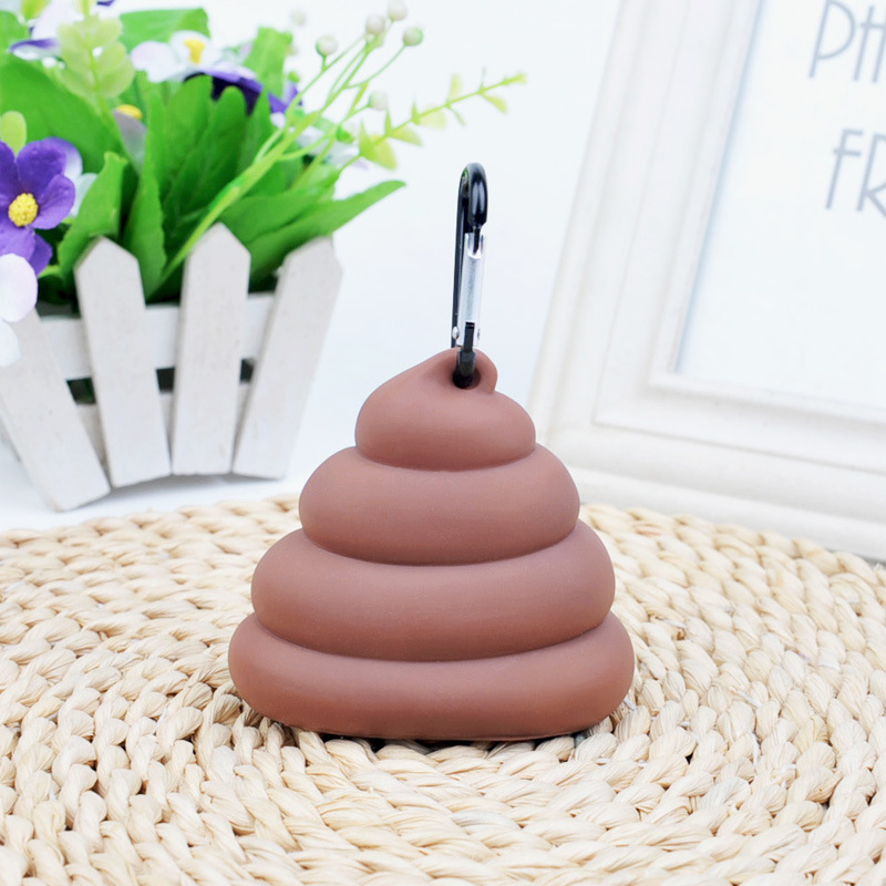 Manufacturer wholesale cute poop shape silicone pet dog dispenser