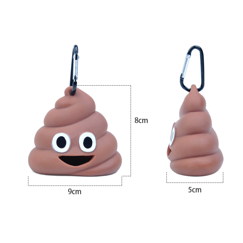 Manufacturer wholesale cute poop shape silicone pet dog dispenser