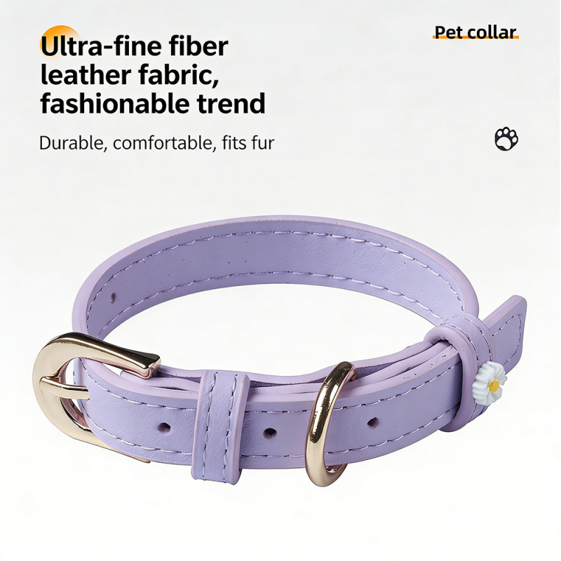 Wholesale Multi-colors Adjustable PU Cat Leather Collar