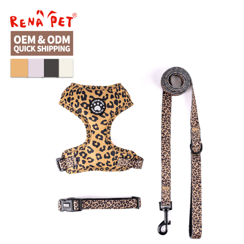 Wholesale Custom Logo Outdoor Dog Collar Leash and Harness Set