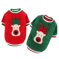 Manufacturer wholesale christmas red green elk winter warm dog coat