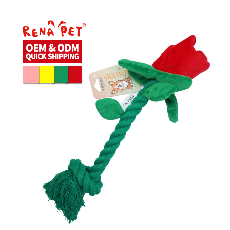 Manufacturer Wholesale Custom Logo Chew Flower Design Dog Plush Rope Toys