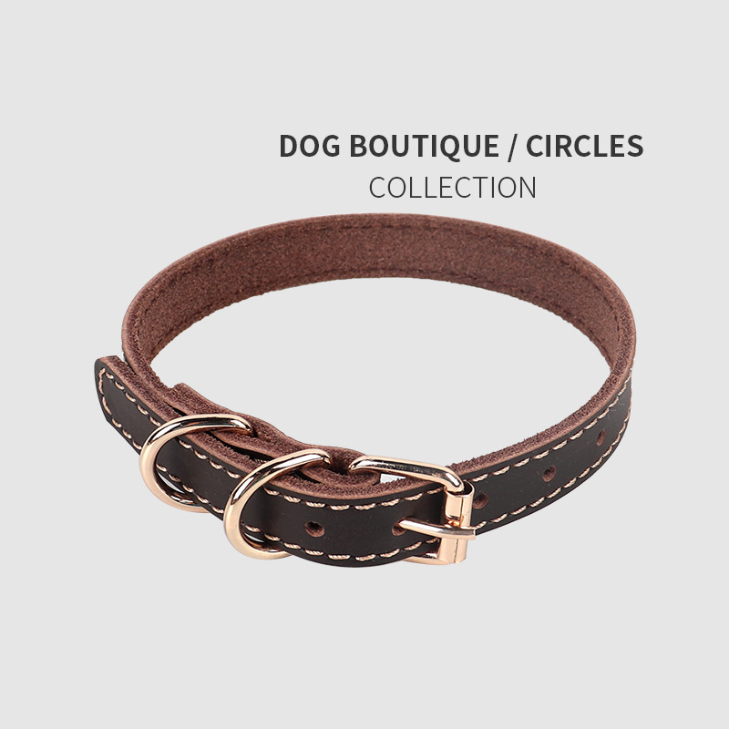 Manufacturer wholesale brown adjustable dog leather collar