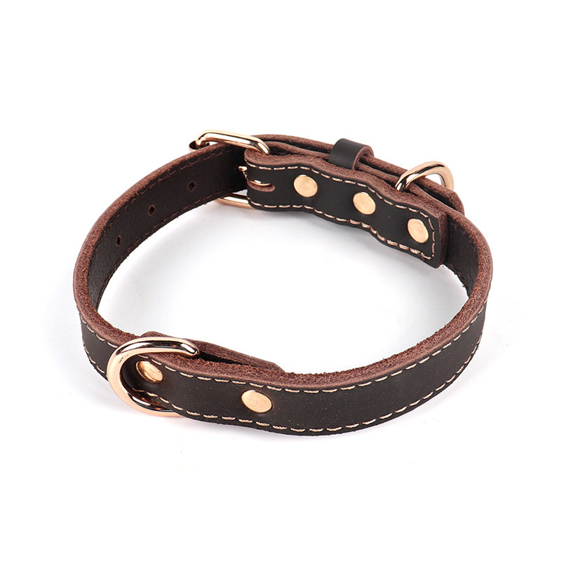 Manufacturer wholesale brown adjustable dog leather collar