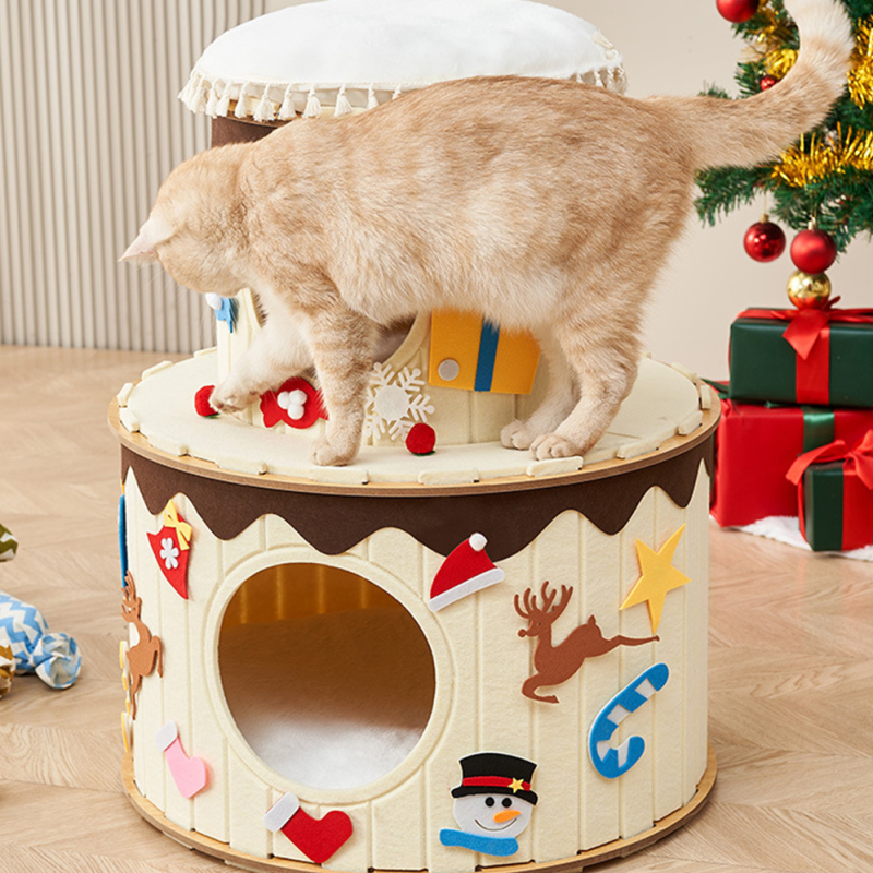 Wholesale Cake Design Felt Detachable Indoor House Cat Home