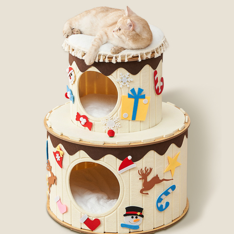 Wholesale Cake Design Felt Detachable Indoor House Cat Home