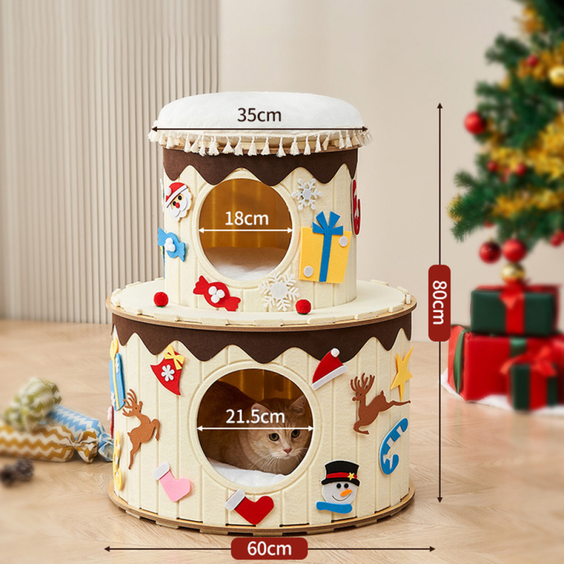 Wholesale Cake Design Felt Detachable Indoor House Cat Home