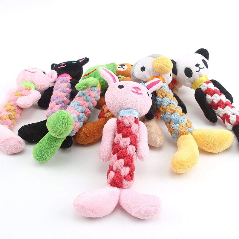 wholesale cute rabbit bear plush chew squeaky christmas pet dog toys