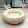 Wholesale Cooling Summer Rattan Cat Straw Weaving Bed