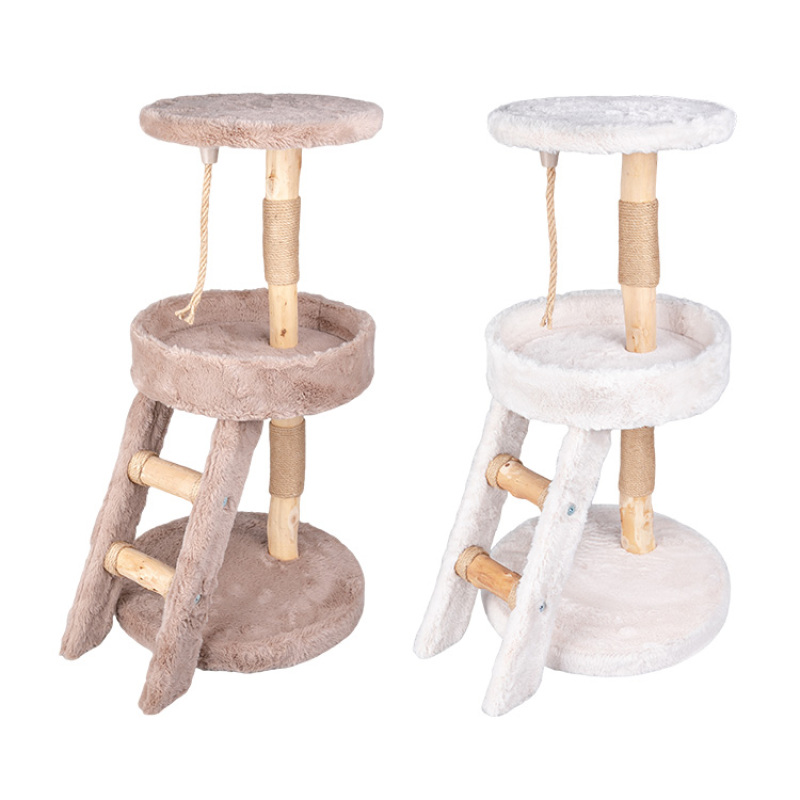 Manufacturer Wholesale Custom Short Plush Cat Tree Wood