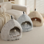 Manufacturer Wholesale Custom logo Pet Product Supplier Plush Dog Cat Cave Bed