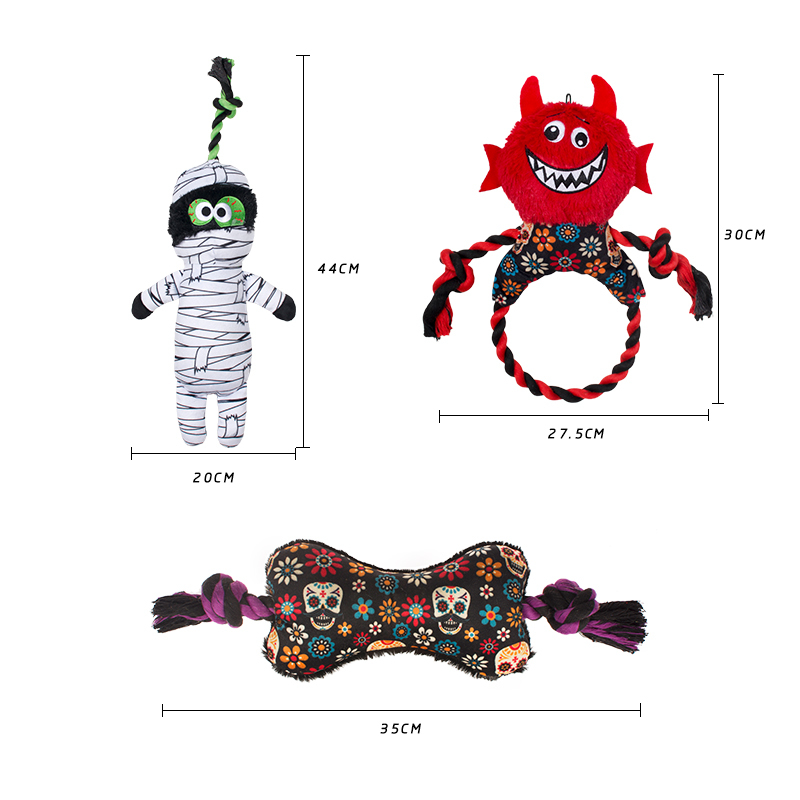 Manufacturer wholesale dog plush rope toys halloween design